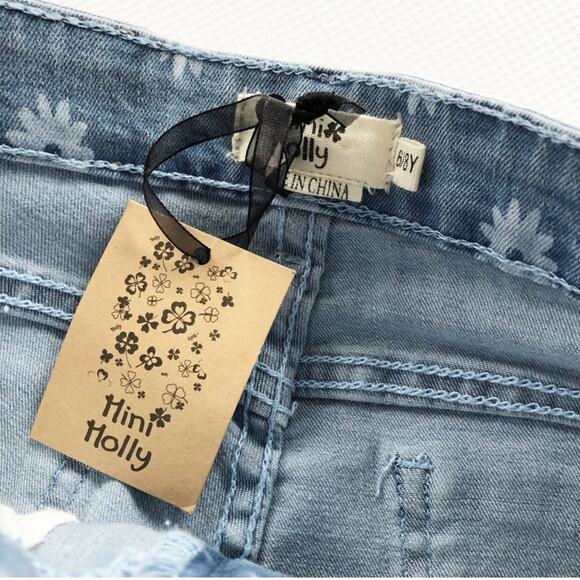 NWT Mini Molly Floral Denim Jeans Size 6-8 - Picture 9 of 11